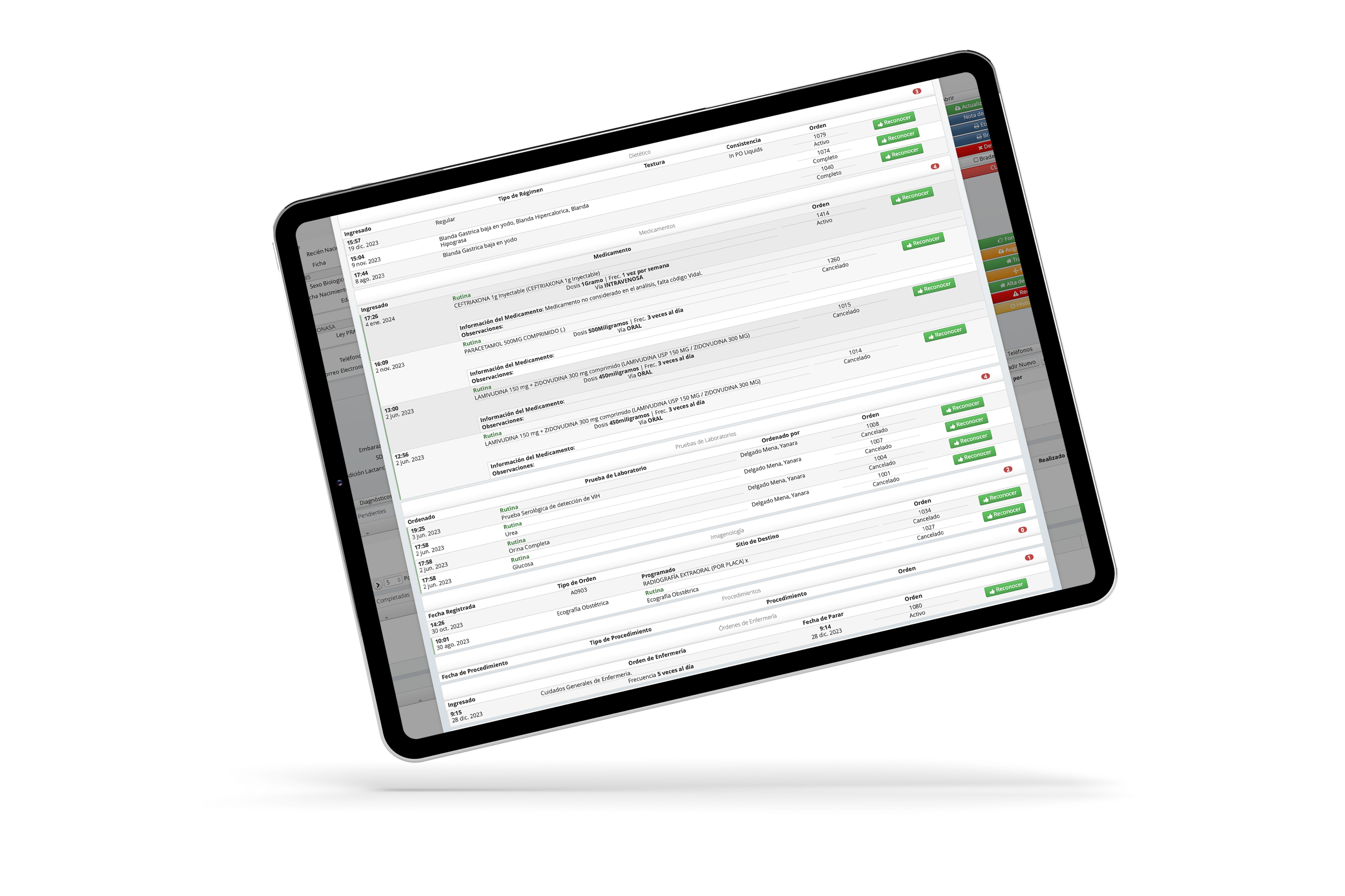HarmoniMD HIS en una tablet